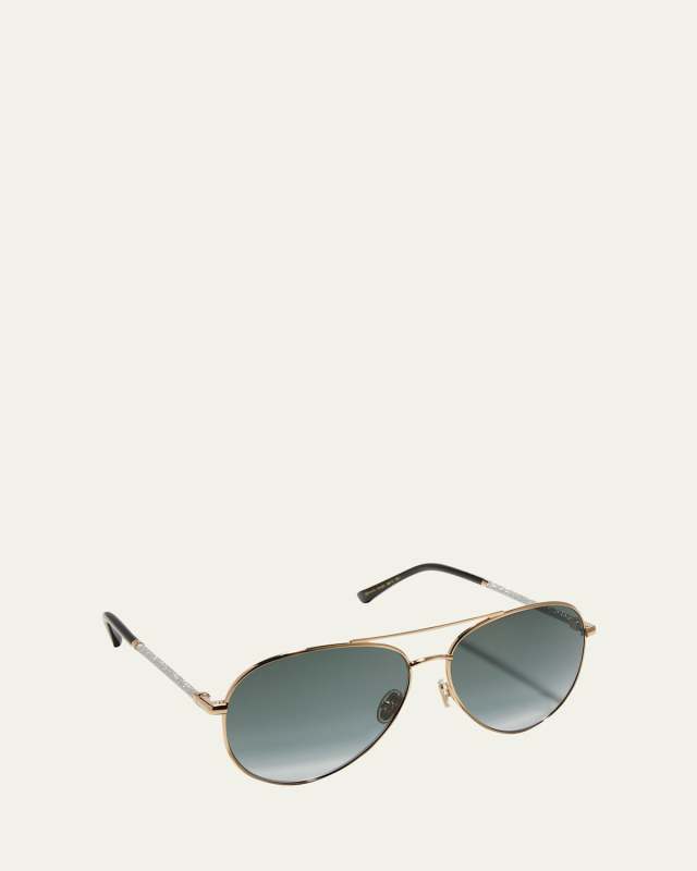 Devans Glittery Stainless Steel Aviator Sunglasses